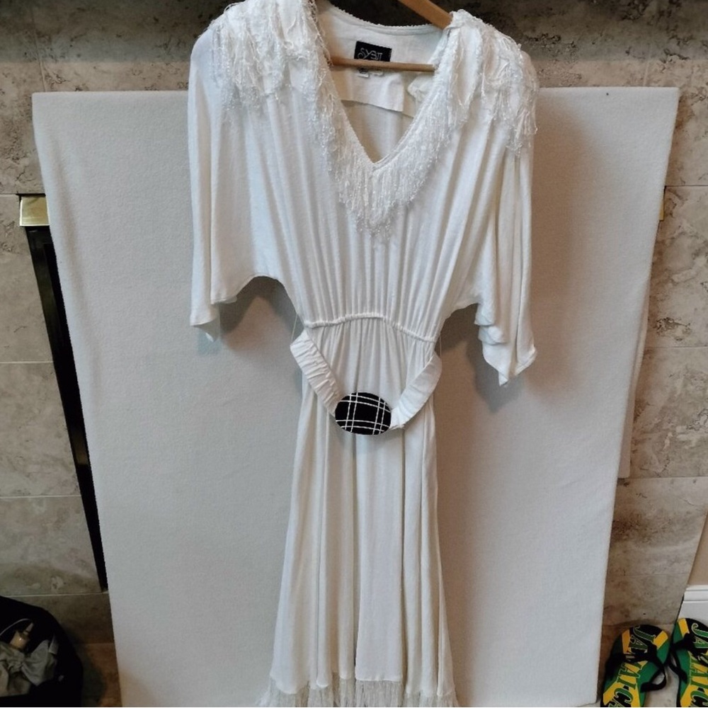 Elegant White Dress with Lace Details